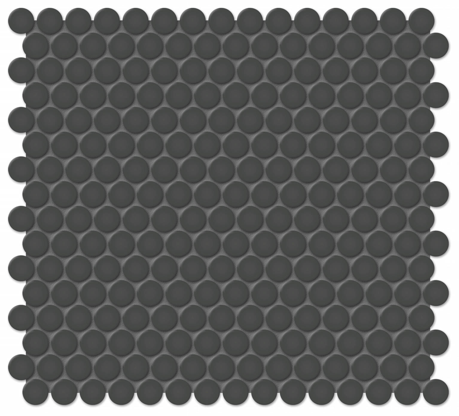 3/4" Retro Black Matte Penny Round Mosaic | Aromaz Home