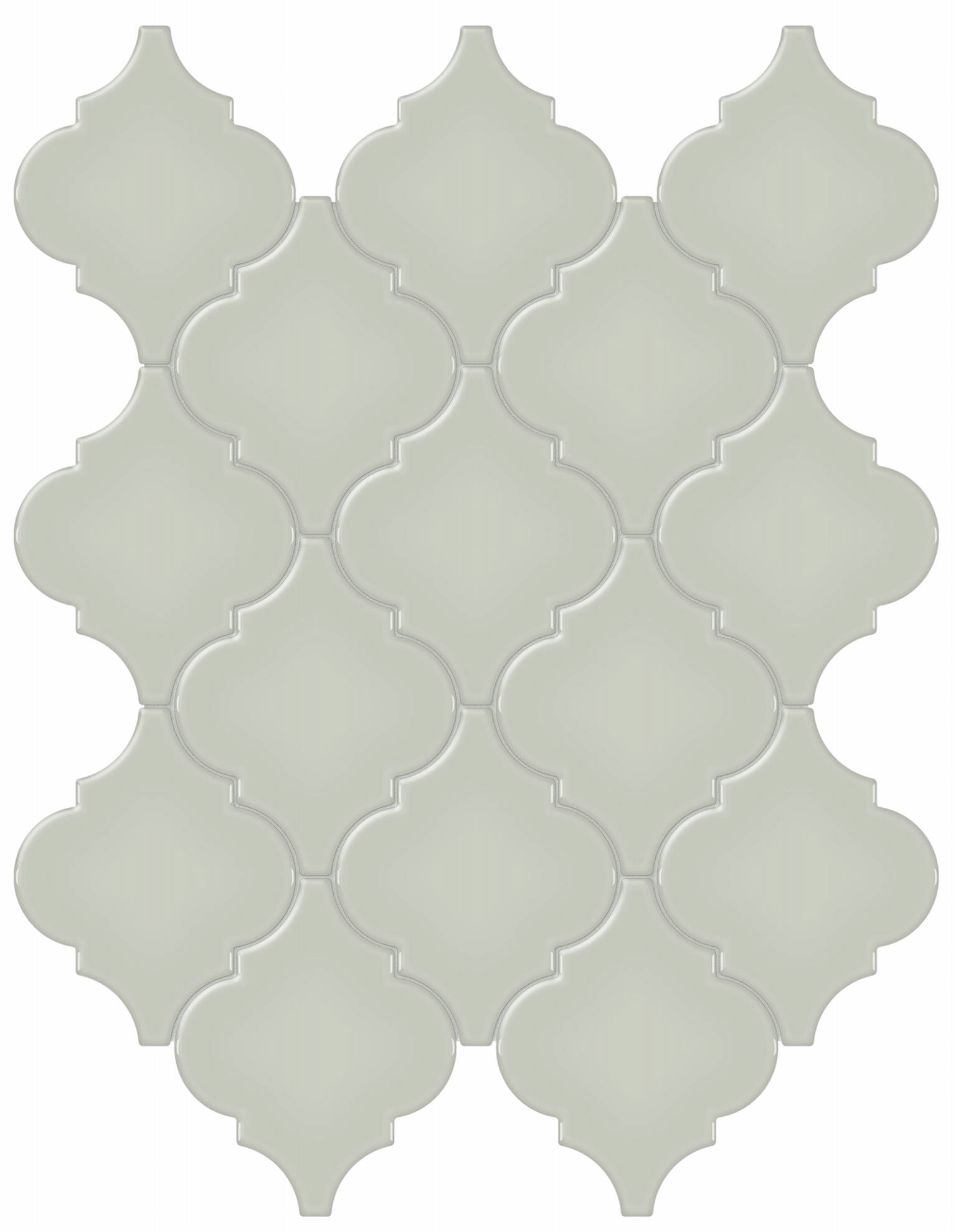 Soft Sage Glossy Arabesque Mosaic | Aromaz Home
