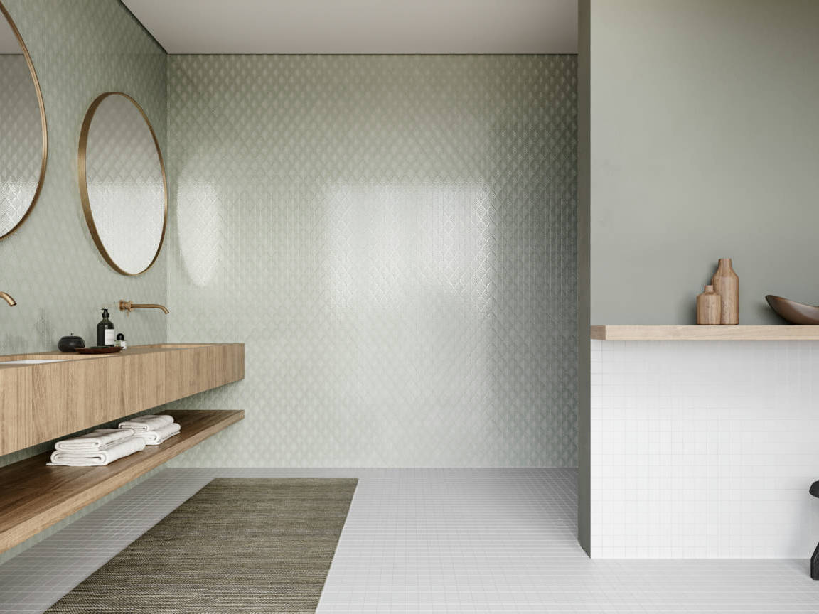 Traditions Soft Sage Glossy Scallop Mosaic | Aromaz Home