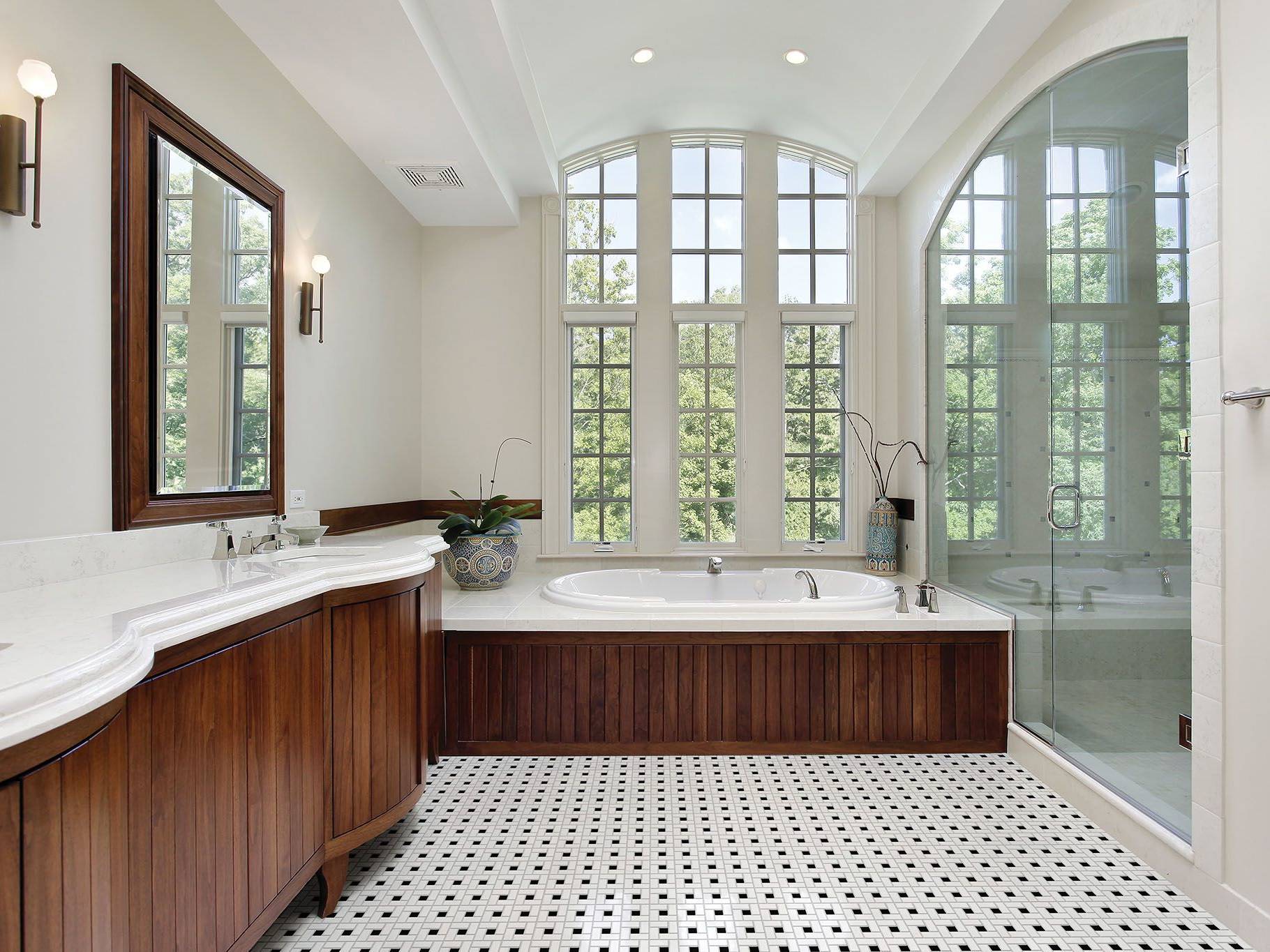 Traditions White W/Retro Black Matte Basketweave Mosaic | Aromaz Home