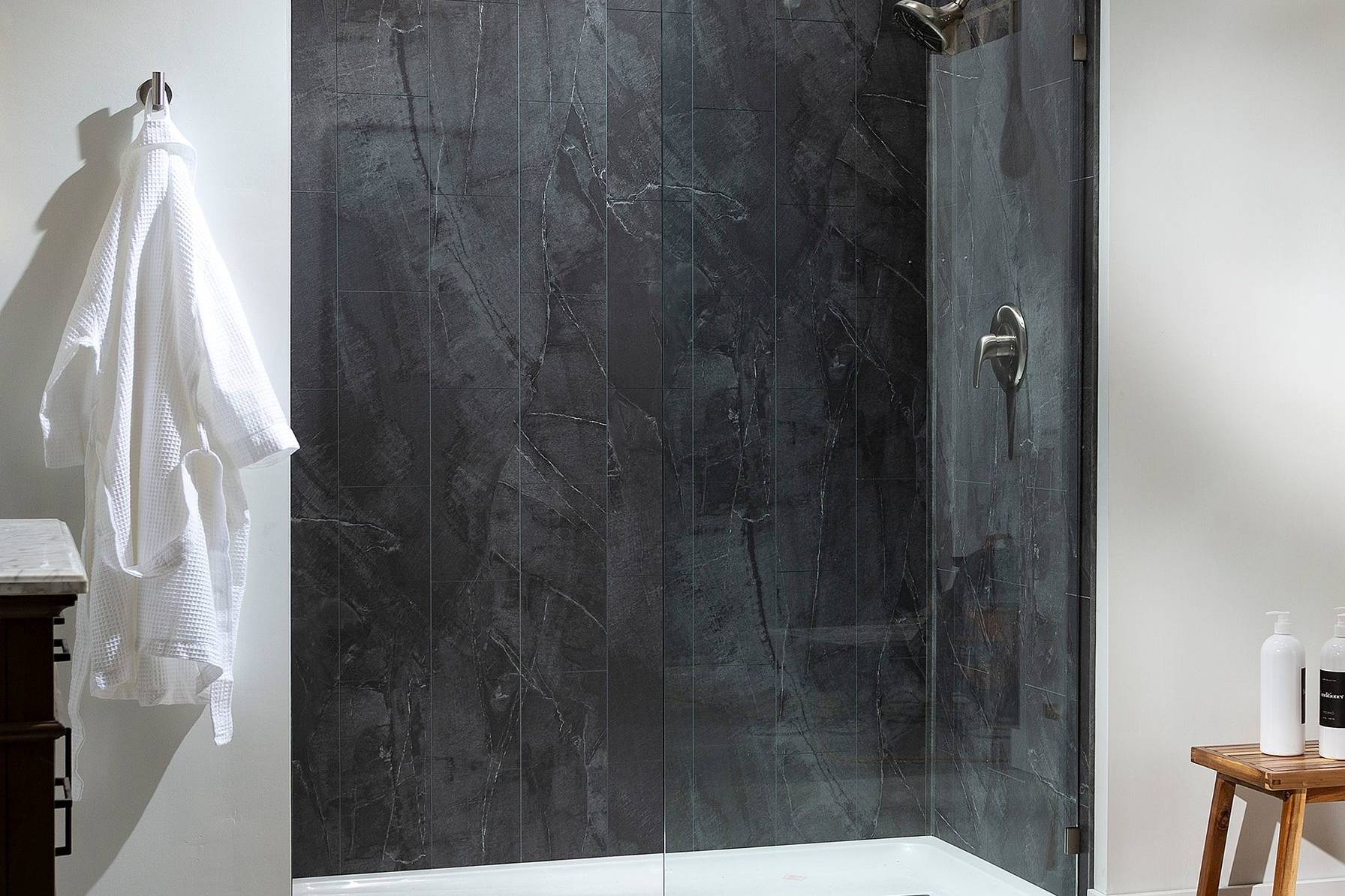 Cracked Slate Shower Wall Kit 30x60x78 | Aromaz Home