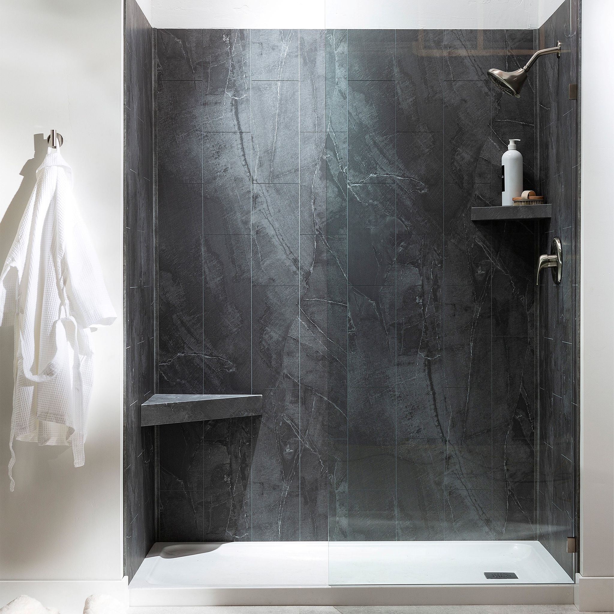 Cracked Slate Shower Wall Kit 32x60x78 | Aromaz Home