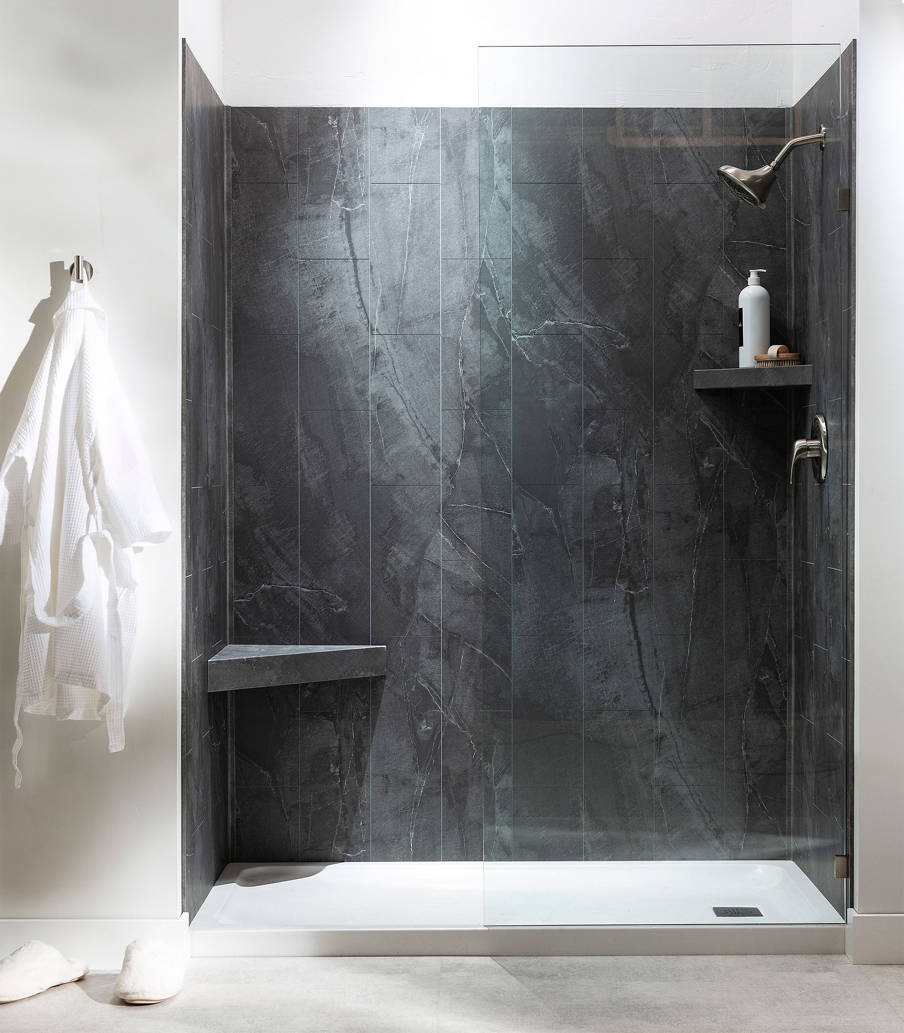 Cracked Slate Shower Wall Kit 32x60x78 | Aromaz Home