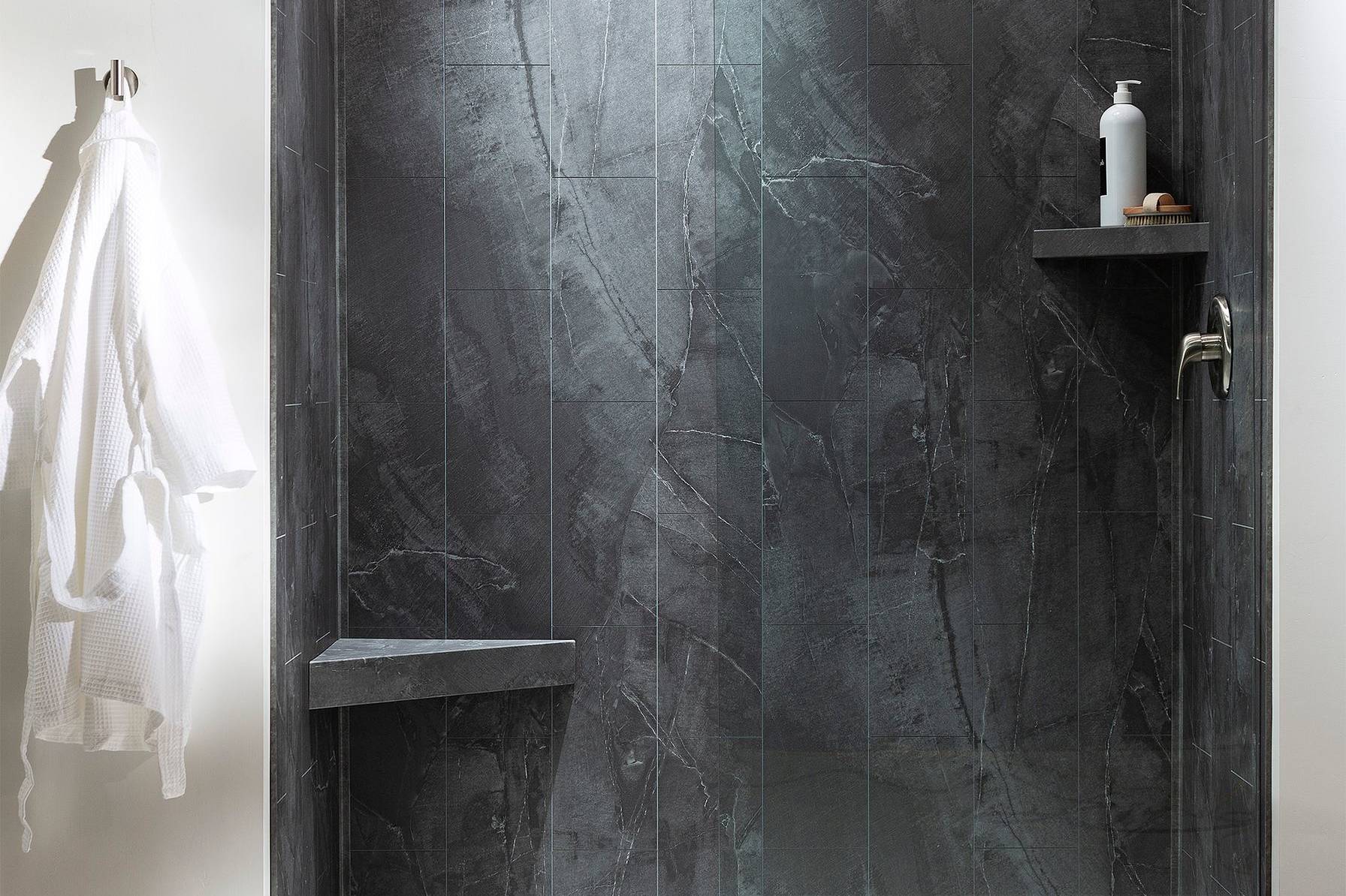 Cracked Slate Shower Wall Kit 32x60x78 | Aromaz Home