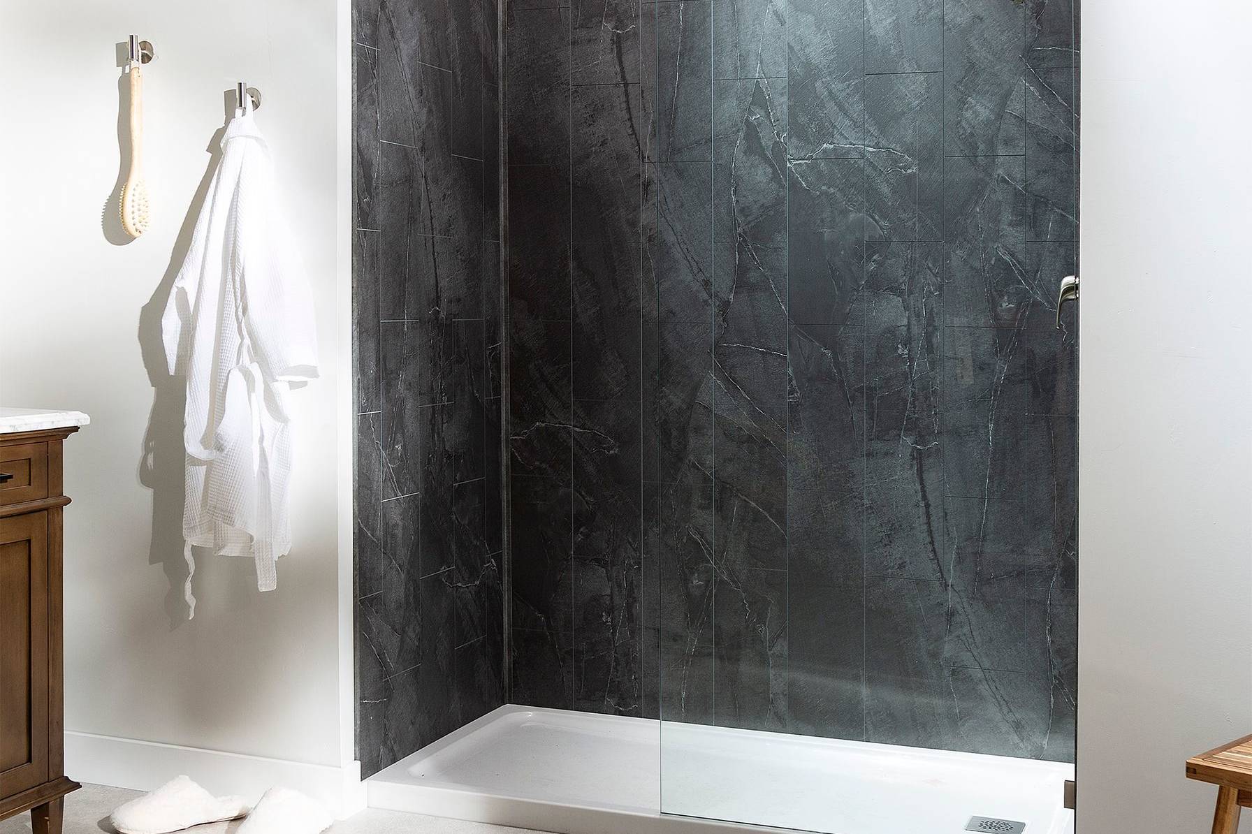 Cracked Slate Shower Wall Kit 36x36x78 | Aromaz Home