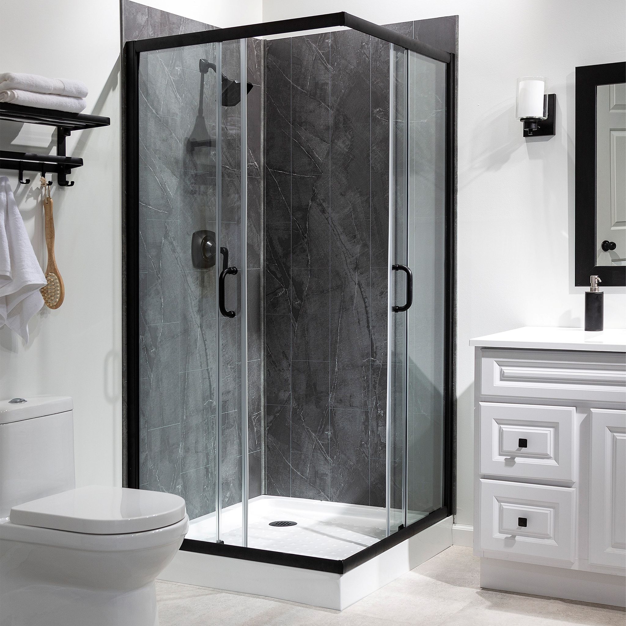 Cracked Slate Shower Wall Kit 36x60x78 | Aromaz Home