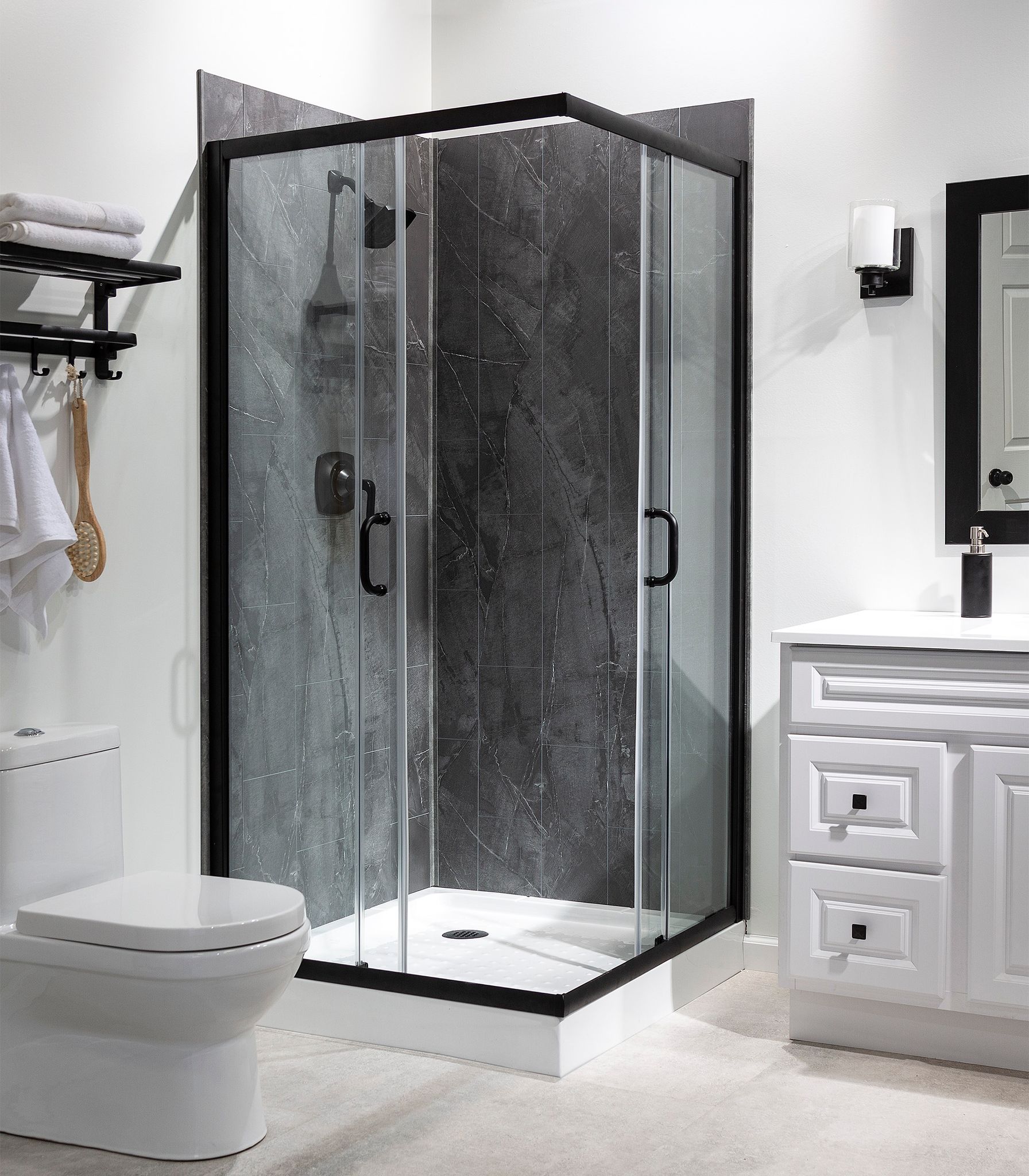 Cracked Slate Shower Wall Kit 36x60x78 | Aromaz Home