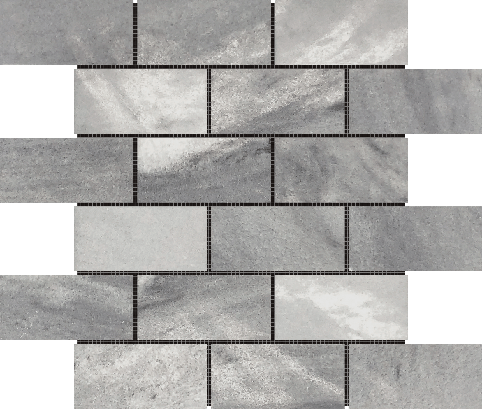 2"x4" Brick Ice Grey Mosaic | Aromaz Home