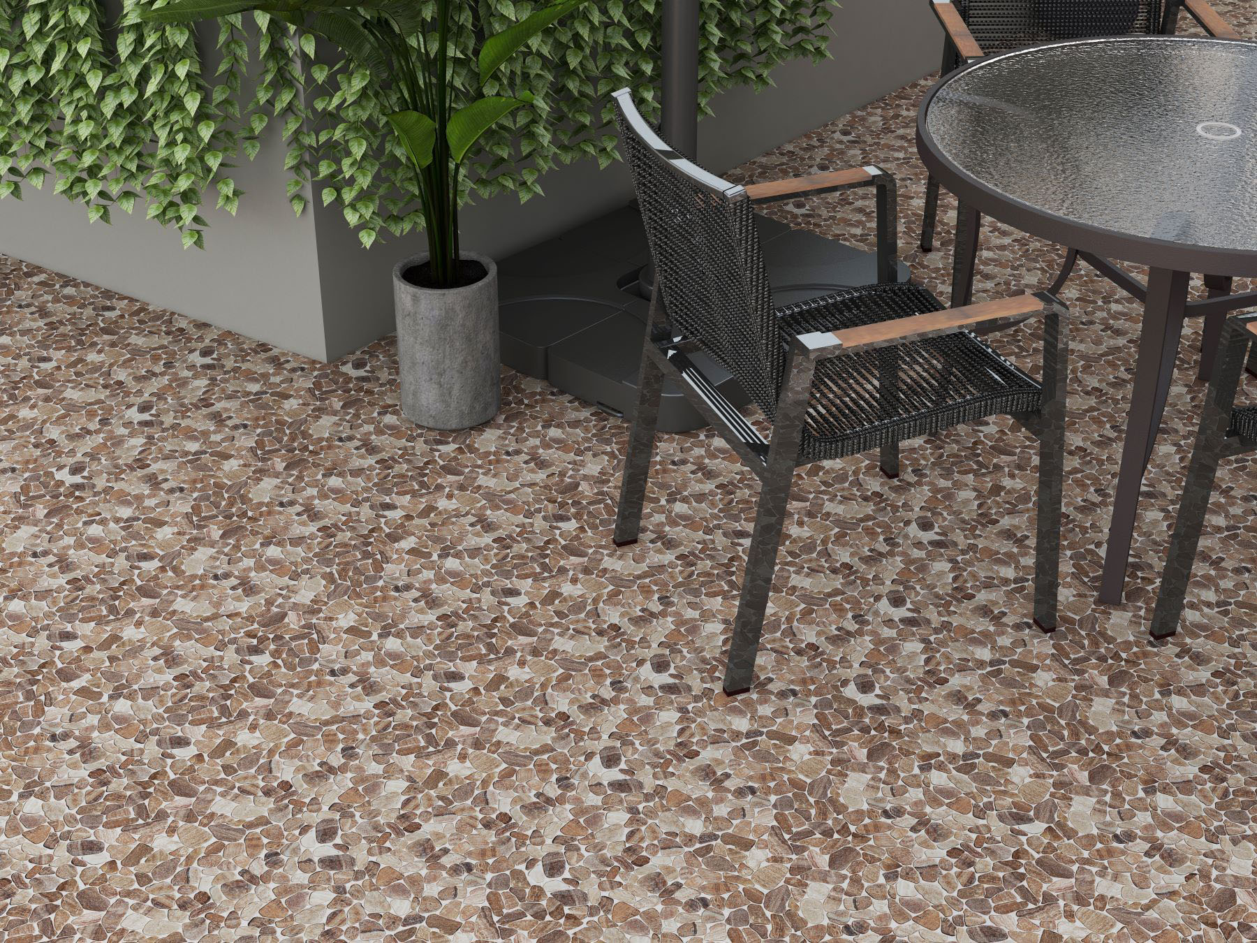 Mini Opus Matte Beige Brown Marble Stone Interlocking  | Aromaz Home