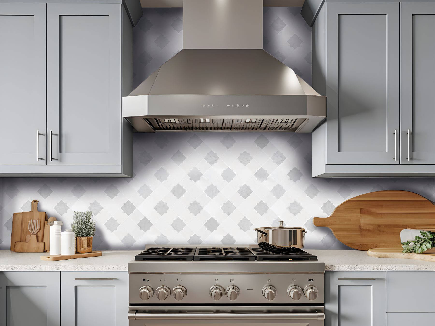 Star & Square White & Grey Mix Marble 2 | Aromaz Home