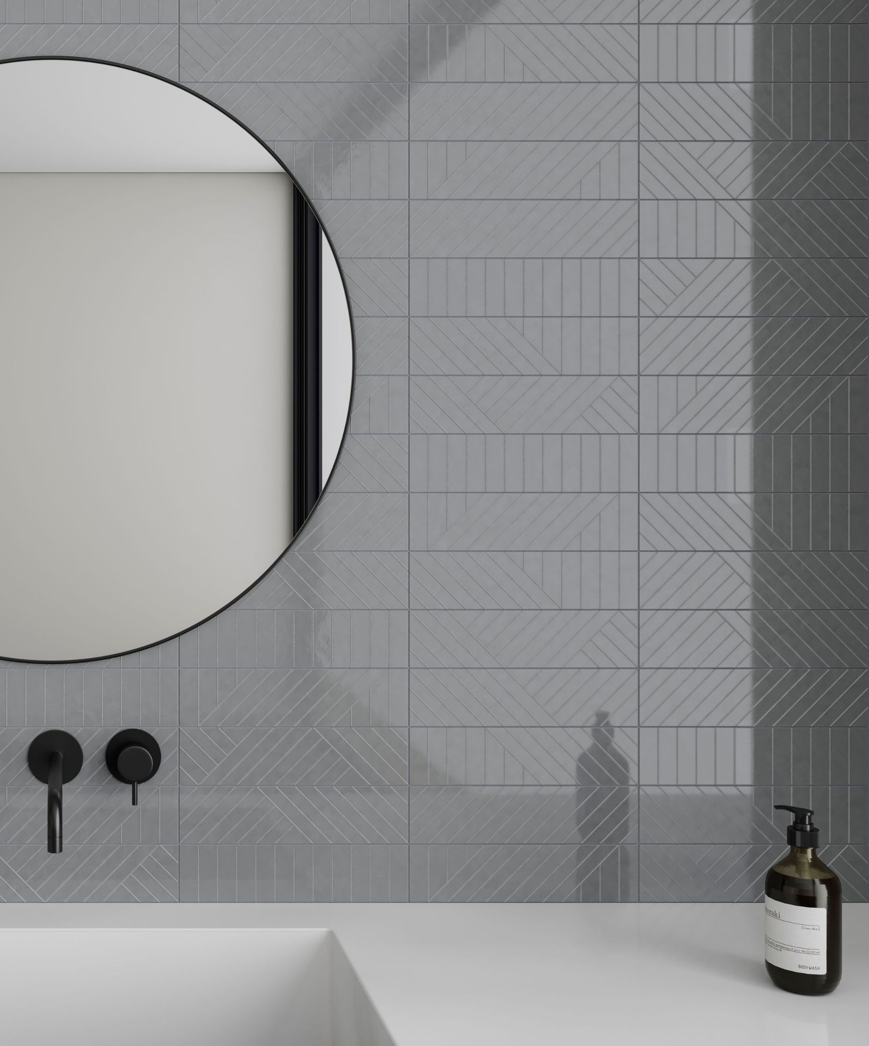 Geometra 3x12 Charcoal Maze | Aromaz Home